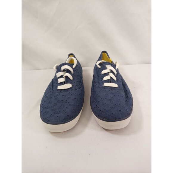Keds Women's Blue Champion Mini Daisy Eyelet Lace-Up Shoes Size 11 - Picture 3 of 8